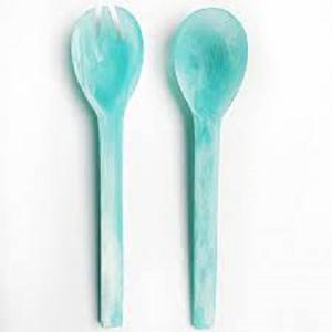 Juego de servidor de ensalada de resina hecho a mano, herramienta de ensalada Spiner con textura de mármol y patrón de remolino utilizado en el hogar, hotel y restaurante - Product Image 3