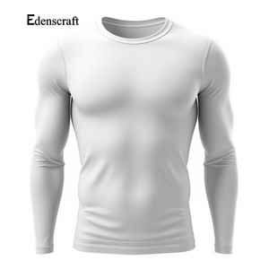 Camiseta interior de algodón ajustada para hombre, Diseño de manga de cuello personalizable, ecológica, absorbe la humedad, ligera, transpirable, de secado rápido - Product Image 1