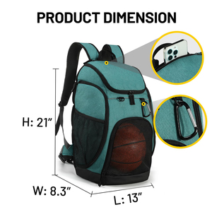 Sac à dos de sport en nylon léger pour le basketball |   Design classique avec bretelles réglables et grande capacité de 30 à 40 L - Product Image 3