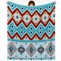 Plaid en sherpa bohème, couverture en polaire sherpa pour toutes les saisons, couverture aztèque du sud-ouest
