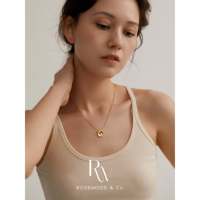 Collier tendance en alliage de zinc plaqué or 18 carats avec pendentif chaîne à maillons, design géométrique irrégulier, diamant de laboratoire et perle d'imitation pour