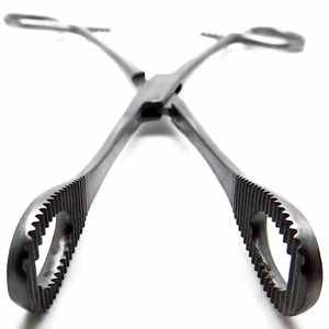 Fórceps Foerster de uso profesional Mordazas de sujeción de esponja de acero manual con bucle dentado recto y curvo - Product Image 4