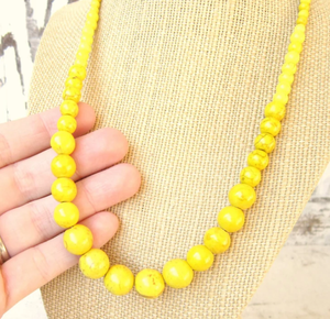 Yellow <b>Statement</b> <b>Necklace</b>.Beaded Yellow <b>Necklace</b>. Beaded Scarf <b>Necklace</b>, Fringe Beaded Bandana - Product Image 2