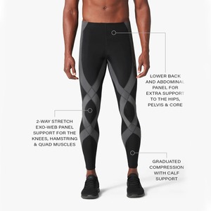 Top Quality 2 <b>Way</b> Stretch <b>Men's</b> Compression Pants Polyester Athletic Seamless Leggings Sports Running Football Compression Tight - Product Image 5