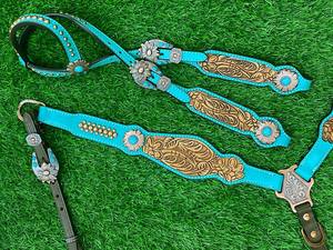 Brida para Caballo de Cuero Vacuno Auténtico de Primera Calidad con Flecos Hechos a Mano y Conchos, Estilo Inglés y Western, Sin Reseñas - Product Image 2