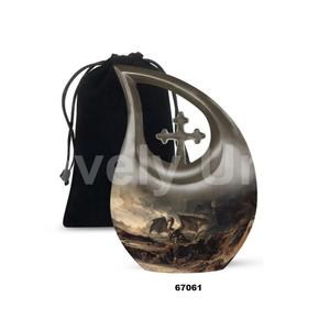 Urna para adultos de cremación de dragón con gota de lágrima de aluminio azul de alta calidad para cenizas humanas, urna cruzada de recuerdo con bolsa de terciopelo gratis - Product Image 6