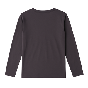 T-shirt à manches longues pour femme, col en V, violet délavé, 100% coton biologique de luxe, pré-rétréci, certifié GOTS, coupe classique, doux et premium - Product Image 2