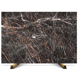 Rangement de cuisine en marbre brun champagne Accessoire en marbre élégant et durable - Product Image 1