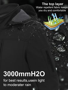 <b>Hooded</b> <b>Soft</b> <b>Shell</b> <b>Jacket</b> Zipper Softshell Breathable Hiking <b>Jackets</b> Outdoor <b>Jackets</b> 100% Polyester/POLYESTER / NYLON Closure - Product Image 5