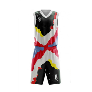 Ensemble de maillots et shorts de basket-ball à prix de gros, uniformes de basket-ball personnalisés par sublimation à vendre à bas prix, service OEM - Product Image 2