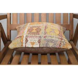 Luxury 14x14 Beige Kilim Wool Pillow Woven with Vintage and <b>Fluffy</b> Patterns Rustic Design Portable for <b>Bedding</b> for Christmas - Product Image 5