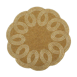 High-quality <b>Beaded</b> Embroidery <b>Placemats</b> with Seed Beads for Kitchen and Dining Custom Unique <b>Beaded</b> Embroidery <b>Placemat</b> - Product Image 2