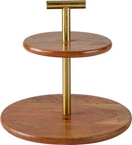 round Wooden Multipurpose Folding Cake <b>Pizza</b> <b>Stand</b> for Party Decorations and Dessert Displays - Product Image 6