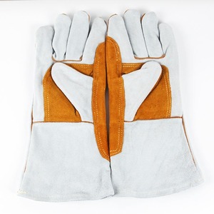 Guantes de soldadura de 14 pulgadas, directos de fábrica, venta al por mayor, guantes de seguridad de cuero dividido resistentes al calor para trabajos industriales y pesados - Product Image 1