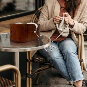 Large Wooden Yarn Bowl for Efficient DIY <b>Needlework</b> Organizer for Knitting & Crocheting Storage - Product Image 5