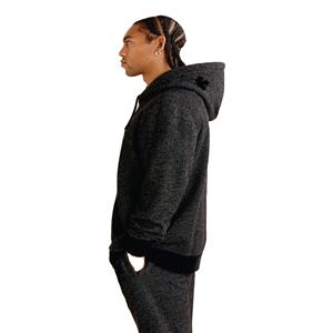 Sudadera con capucha de algodón para hombre con logotipo personalizado OEM estampado manga larga diseño en blanco negro de moda para la temporada de invierno - Product Image 2