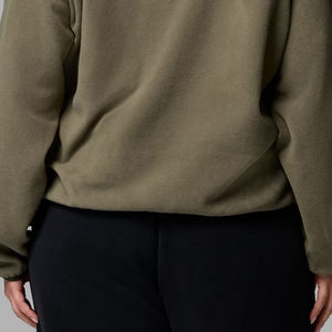 Sweat-shirt pour femmes en tissu polaire, col zippé quart, prix bas, manches longues, design avec impression de logo personnalisé pour commande en gros, décontracté - Product Image 6