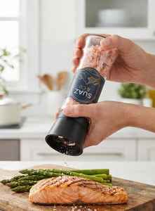 Moulin à sel en verre incurvé au sel rose de l'Himalaya, sel grossier gourmet, 200g, moulin à sel avec noyau en céramique réglable - Product Image 2