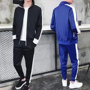 Conjuntos de chándal de fútbol sólido de invierno para hombre de alta calidad, ropa deportiva con cremallera, chándales de entrenamiento de fútbol transpirables de 2 piezas - Product Image 5