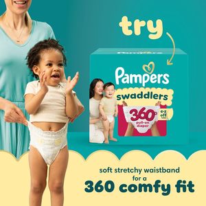 Couches Pampers Swaddlers, taille 5 (20-37 lbs), 132 unités, absorbantes, gardent bébé au sec et confortable, sûres pour la peau, couches jetables pour bébé - Product Image 5