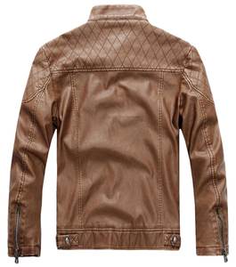 Nueva chaqueta de cuero blanco de alta moda para hombre con detalles acanalados Forro interior duradero Característica impermeable para el invierno - Product Image 2