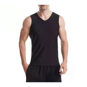 เสื้อกล้ามระบายอากาศได้ดีสำหรับผู้ชายเสื้อออกกำลังกายแขนกุดผ้าคอตตอนมีกระดุมตกแต่งโลโก้ได้ตามต้องการ - Product Image 6