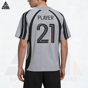 Maillot de football rétro imprimé personnalisé unisexe de haute qualité, coupe courte oversize, style streetwear, respirant, idéal pour l'été, OEM - Product Image 2