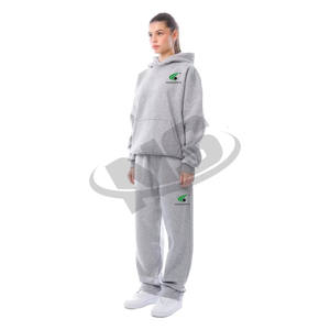 Conjunto Deportivo para Mujer, Color Sólido, Sudadera con Capucha de Contraste, Talla Grande, Secado Rápido, Logotipo Personalizado, Estilo Casual - Product Image 2