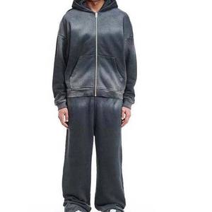 Ensemble Jogging Homme Casual Streetwear à Capuche Solide Deux Pièces Tendance OEM 100% Coton Dernier Design - Product Image 1