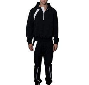 Conjunto de chándal deportivo de 2 piezas de diseñador personalizado para hombre, chaqueta cortavientos de nailon transpirable, ropa de calle recta con capucha para primavera - Product Image 5