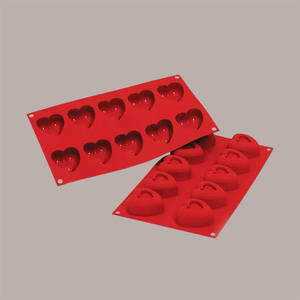Molde de Silicona Flexible Rojo en Forma de Corazón para Pasteles, 49x54x28mm, 1 Pieza, Apto para Lavavajillas y Horno, Herramienta para Hornear y Repostería - Product Image 1