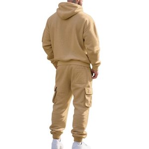 Ensemble de survêtement pour femmes, haut et pantalon cargo décontractés, respirants, à capuche, en tissu uni pour l'hiver - Product Image 4