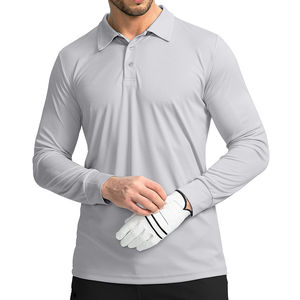 Chemises polo à manches longues pour hommes 2025 Vente chaude Nouveau design Couleur unie Respirant Haute qualité Pour chemises polo à manches longues pour hommes - Product Image 1