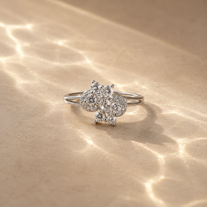 18K Gold Plated Bloom Cluster CZ <b>Ring</b>-Trendy Fashion Inlay Brass <b>Ring</b> for Anniversary - Product Image 5