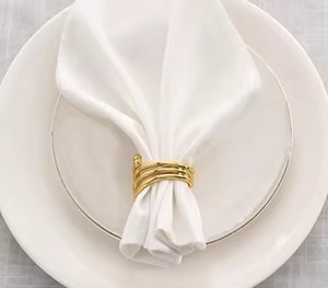 Attrayant finition cuivre rond de serviette dessus de table rond de serviette décoratif et porte-mouchoir accessoire de couverts pour hôtel Restaurant - Product Image 6