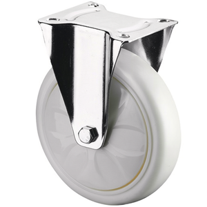 BS Casters for Furniture White <b>Plastic</b> Swivel Caster with 100mm <b>Wheel</b> Diameter 300kg Load Capacity L138xW110mm - Product Image 3