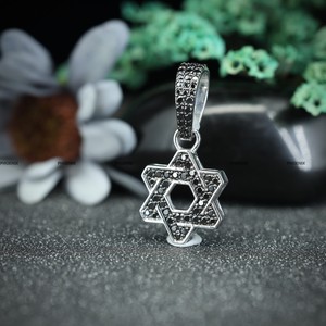 Pendentif Charme Mode en Argent Sterling 925 avec Moissanite Noire en Forme d'Étoile, Pendentif de Haute Qualité, Bijoux Hip Hop pour Hommes - Product Image 2