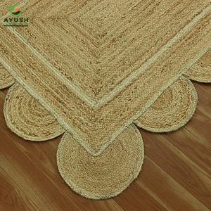 Tapis d'intérieur minimaliste et confortable, fait à la main, écologique, en jute et en coton, pour la chambre à coucher et le salon - Product Image 3