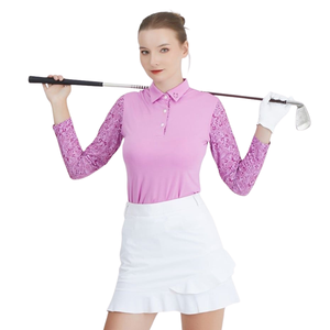 Handee N Golf o con Mangas Largas, Color Morado con Bordado Floral, Diseño C Tr - Product Image 1