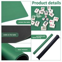 Tapis de mahjong antidérapant et insonorisant, housse de table pour jeux de mahjong, poker, cartes, jeux de société et tuiles, vert, 31,5 pouces