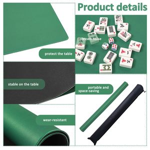 Tappetino per Mahjong antiscivolo e fonoassorbente, copritavolo per Mahjong, Poker, Carte, Giochi da Tavolo e Giochi con Tessere, Verde, 31,5 pollici - Product Image 3