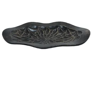 Plateau de bol antique gravé texturé en aluminium coulé de haute qualité pour des réglages de table élégants et une décoration intérieure élégante et polyvalente - Product Image 6