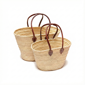 กระเป๋าถือสานใบปาล์มสำหรับผู้หญิง ขนาดใหญ่และขนาดกลาง สายสะพายยาว เหมาะสำหรับใช้ช้อปปิ้งกลางแจ้ง ของขวัญ ใช้ได้ทั้งฤดูร้อนและชายหาด - Product Image 1