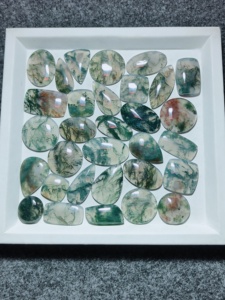 Alto grado AAA + verde musgo ágata cuarzo cabujón piedra preciosa suelta para joyería fabricantes mezcla forma - Product Image 4