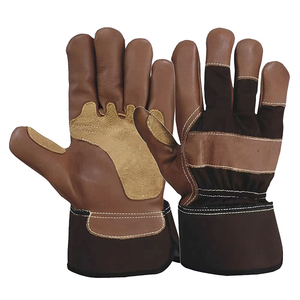 Guantes de Trabajo de Cuero Vacuno Hechos a Medida para Hombre, Guantes Resistentes y Duraderos de Cuero Vacuno Canadiense con Corte Reflectante Antideslizante - Product Image 6