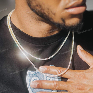 La mejor cadena de tenis de moissanita de corte redondo antiguo de 3,00 MM, 10K, 14K, 18K, chapado en oro amarillo, fila de diamantes, joyería de moda Letest - Product Image 6