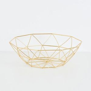 <b>Metal</b> Fruit <b>Basket</b> for Home Hotel Table Top Decor Fruit Vegetable <b>Storage</b> <b>Basket</b> in Affordable Price in Gold Color Look - Product Image 3