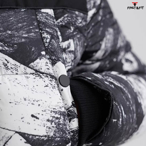 Nuevo diseño personalizado de alta calidad impermeable a prueba de viento con capucha cremallera de talla grande chaqueta de esquí impresa para hombres de invierno - Product Image 6