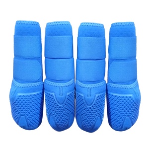 Protège-tendons d'extérieur en néoprène pour chevaux, protections de jambes, bottes amortissantes, lot de 4 pour pattes avant et arrière - Product Image 1