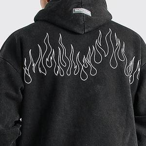 Sweat à capuche délavé à l'acide avec logo personnalisé pour hommes 100% coton Street Style vêtements d'hiver sweat à capuche respirant pour hommes - Product Image 6